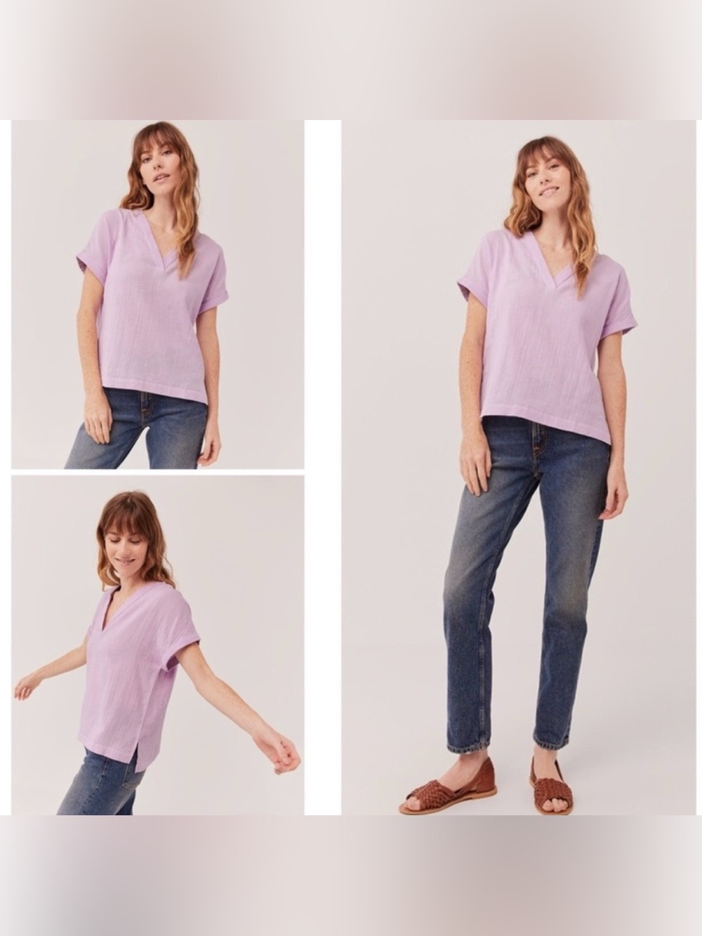 Pact Coastal Daily Top Pink Purple Gauze XS / Small